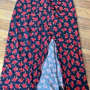 Fitted urban outfitters rose midi skirt with slit